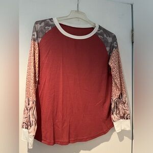 Ladies XXL New Without Tags Burgundy Waffle Knit Top